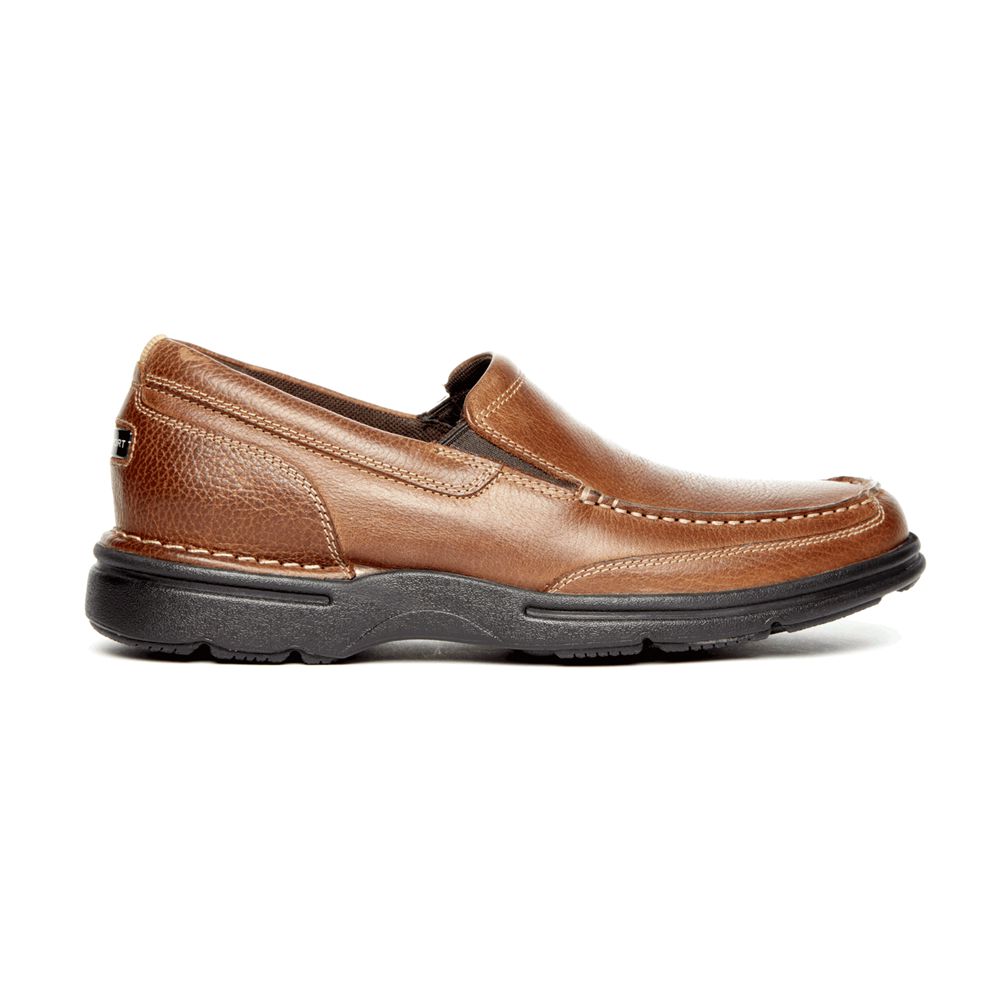 Rockport Prowalker Eureka Plus Slip-On - Mens Walking Shoes - Brown - NZ (RXW-735218)